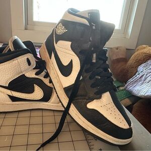 Jordan Black and White High-Top Sneakers